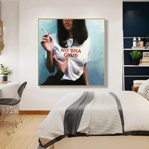 No Bar Club Girl Canvas Paintings on The Wall Art Posters and Prints Bad Girls WaLL Pictures Cuadros for Living Room Decor