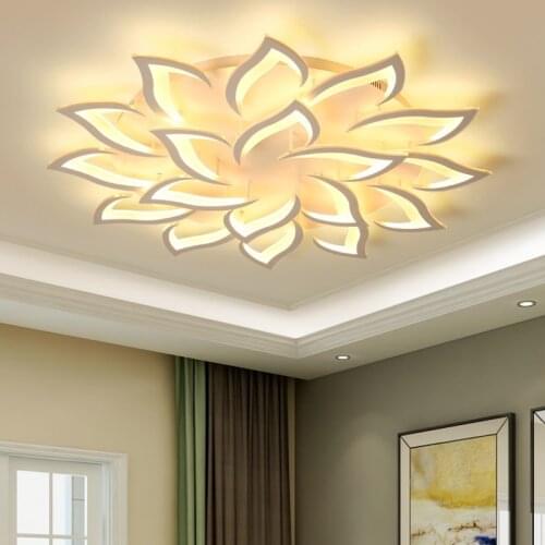 New LED Ceiling Lights iron White Chandelier For Living Room Bedroom Room Study Indoor Lighting Ceiling Lights Remote Control