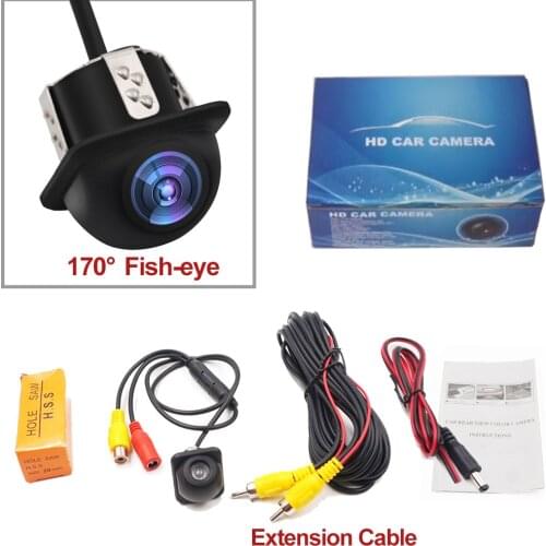 Fisheye Mini Trasera Reverse Camara Car Backup RearView Camera Waterproof HD Night Vision Dash Cam 170 Degree Angle With Drill