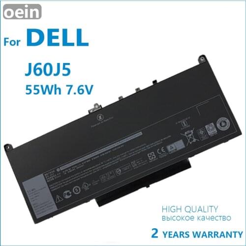 Oein Genuine J60J5 Replacement Laptop Battery For Dell Latitude E7270 E7470 J60J5 R1V85 MC34Y 242WD 7.6V 55Wh