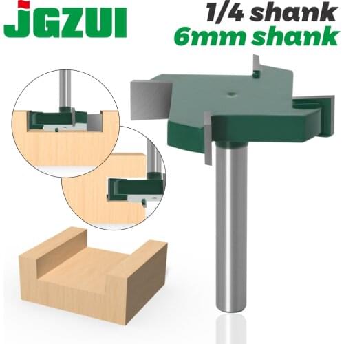 1/4"6mm Shank 4 Edge T Type Slotting Cutter Woodworking Tool Router Bits For Wood Industrial Grade Milling Cutter Slotting