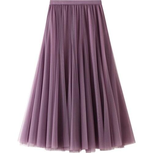 BeeHouse mujer faldas Mesh pleated saia longa feminina tutu saias compridas tiulowa aesthetic skirt long skirts womens maxi 2021