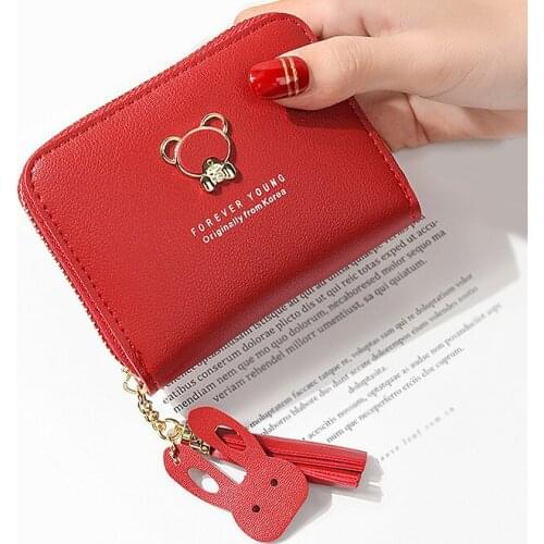 Coin Purse Tassels Wallets Lady Purses Pocket ID Cards Holder Short Moneybags Woman Wallet Girls Purses Notecase Zipper Bag Clip
