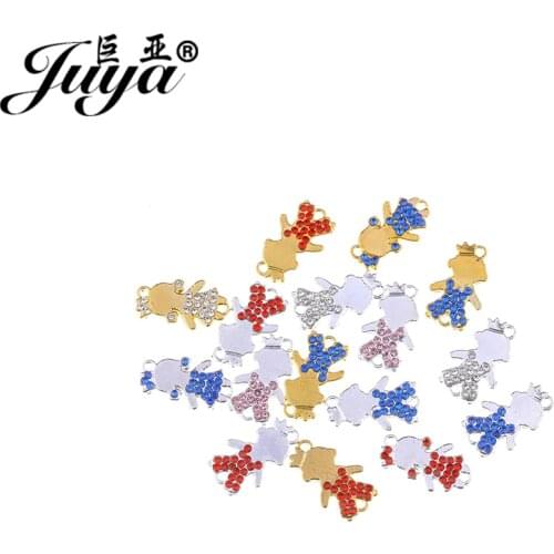 JUYA Boys Girls Connector with CZ Zircon for Bracelet Making 18x11mm 10pcs Cheap Jewelry Findings Components Suppliers CR0081