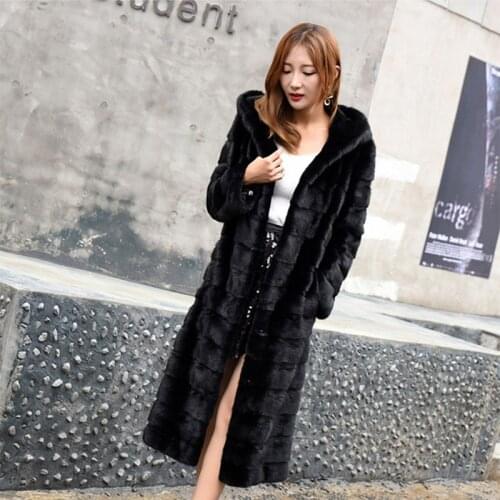 S-7XL Plus Size Coat Winter Fashion Women Faux Fur Coat Long Imitation Mink Parka Velvet Suede Jacket Thicken Warm Slim Overcoat