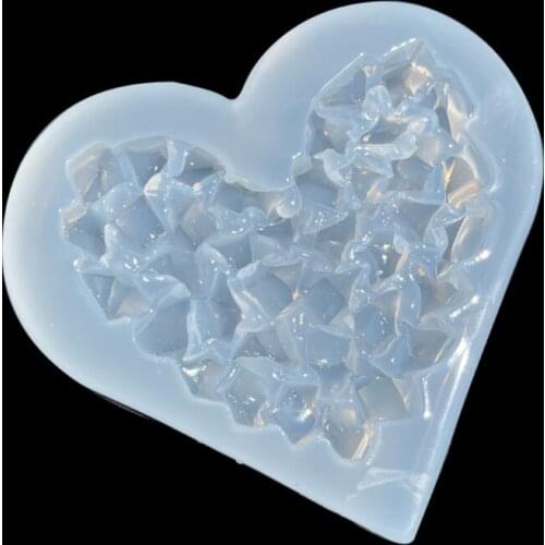 J60E DIY Crafts Diamond Love Epoxy Resin Mold Crystal Stone Ornaments Silicone Mould