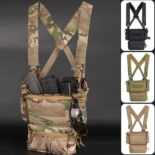 Tactical Molle Chest Rig Modular Vest Military Army Equipment Airsoft Paintball CS Game Hunting Camouflage Vest 5.56 Mag Pouch