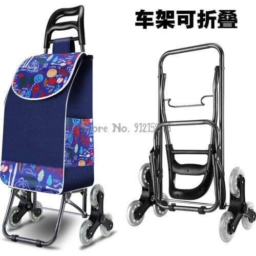 Stair Climbing Shopping Cart Grocery Shopping Cart Small Cart Folding Trolley Luggage Cart Trolley Supermarket Household Portabl