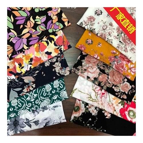 Rayon fabric dark floral printed fabric dress fabricLFCK080102