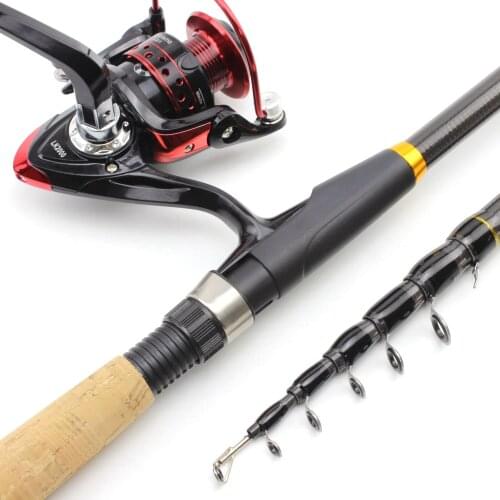 2.1M Fishing rod with reel Multifunction Rod Portable Spinning Rod and Reels set Travel trout rod fish carp fishing rod pesca
