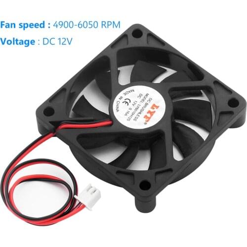 12V Cooling Fans 2-pin Mini 54CFM 60MM X 60MM X 10MM Computer Fans Brushless Case Fan 30cm Length Cable CPU Heat Sink Cooler Fan