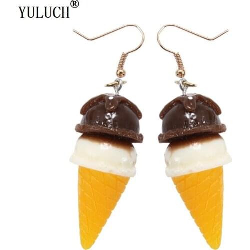 YULUCH 1 Pair Retail Earrings 4 Colors Ice Cream Earrings Spike Earrings For Lovely Charm Style Jewelry For Woman Girls Beach
