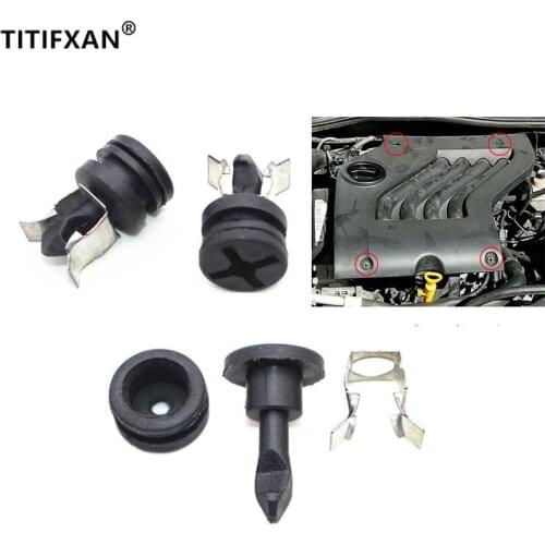 4PCS Auto engine upper guard shield trim plate clip For Volkswagen 03-05-09/10-12 year Jetta screw fastener