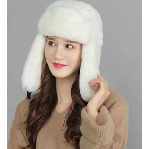 Soviet Badge Ushanka Russian Men Women Winter Hats 2020 Faux Rabbit Fur Army Military Bomber Hat Trapper Earflap Snow Ski Cap