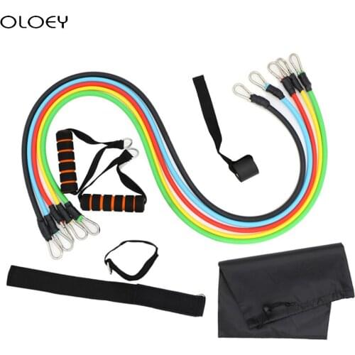 Dropship 11 Pcs/Set Latex Resistance Bands Crossfit Training Body Exercise Yoga Tubes Pull Rope Chest Expander Pilates Fitness