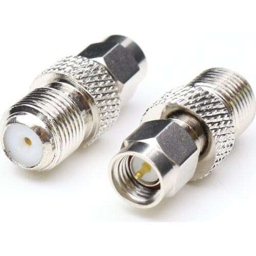 2PCS F Female Jack to SMA Male Plug Straight RF Connector Adapter