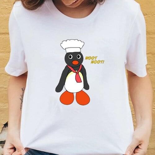 2021 Popular Clothes Motherf***kers Letter Printed Harajuku Vintage Anime Tops Noot Noot Pingu T Shirt Cotton Black White Tee