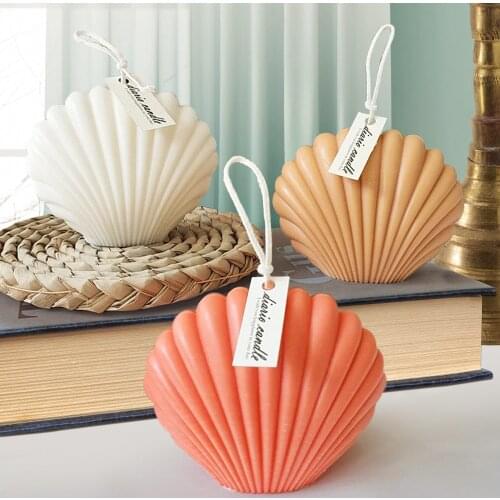 3D Seashell Shell Candle Silicone Moulds Cake Decoration Tools Durable Plastic Scallop Mold DIY Craft Fondant Molds