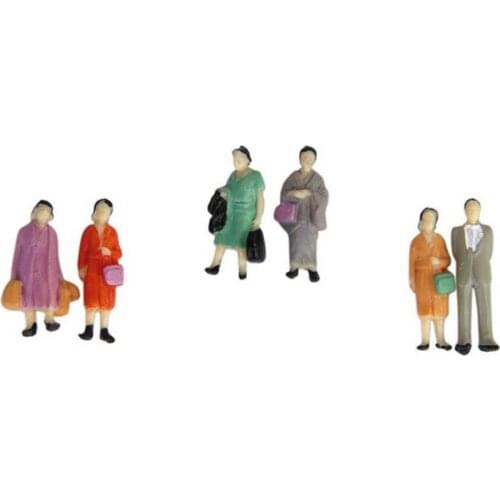 50Pcs 1/87 HO Color Figures Model Standing Model for Railway Layout Decoration