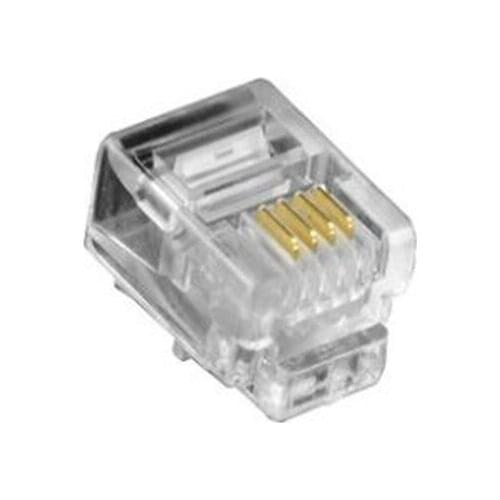 50pcs/Lot Crystal Head RJ11 6P4C Plug Gold Plated Network Connector 6P4 Core Telephone