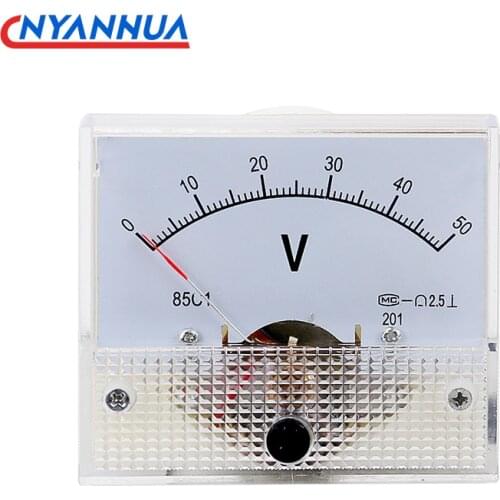 85C1-V Direct Current Voltmeter Pointer Type DC Analog Voltmeter 5V 10V 50V 75V 100V 200V 300V 750V
