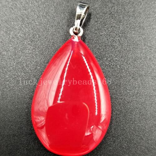 Free Shipping Beautiful jewelry 22x36mm Red Carnelian Water Drop Women Men Pendant Bead PC5412