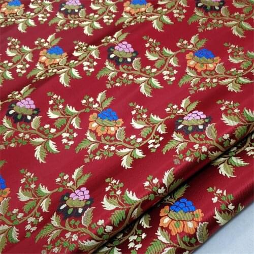 C1061 Grapes Red Satin jacquard fabrics sewing materials for womens suit skirt and satin dress high-end fashion garment fabric