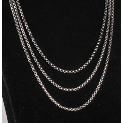 REGELIN 50/55/60/65/70cm Length 316L Stainless Steel Chain Box chain Square Pearl chain Lobster Clasps Simple Chains Necklace