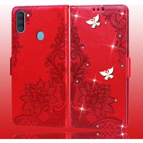 For Samsung Galaxy A11 A115U 6.4Inch Case Leather Color Pu Flip Leather Cover For Samsung M11 Bling Cases M11 Case fundas Coque