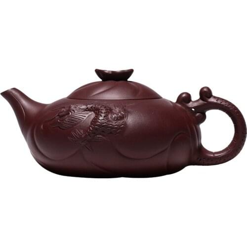 Flower Teapot Purple Clay Cookware Jasmine Teapots Teaware Blooming Tea Hibiscus Tetera Ceramica Kitchen Supplies EH60TP