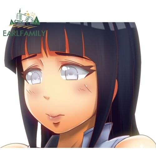 EARLFAMILY 13cm x 10.4cm for Ninja Hyuuga Hinata Personality Car Stickers Cartoon Anime Waterproof Decal Windshield Graphics