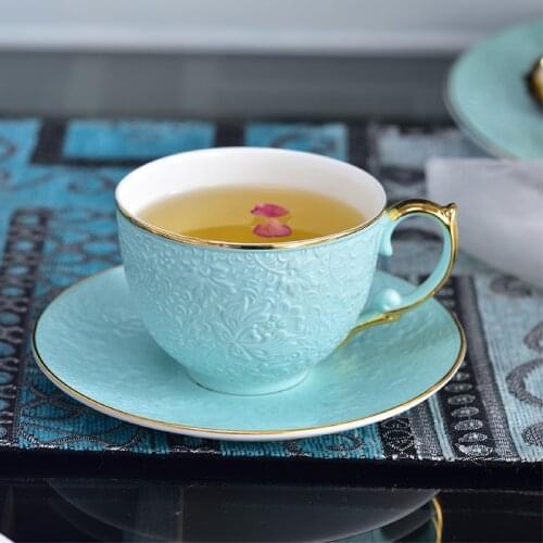 Nordic Elegant Coffee Cups Saucers Handmade Golden Milk Cup Set Home Afternoon Tea Milk Cup Set Tasse Christmas Gifts EE50BD