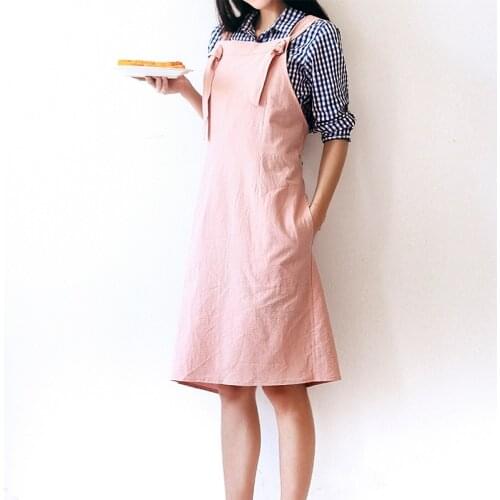 Apron Cute Little Fresh Cotton and Linen Plus Size Womens Creative Style Home Clothes Manicurist Florist Barista Work Clothes