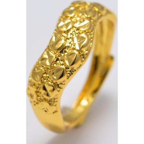 Bending Dubai African Small Gold Color Rings for Women Girls Arabian Middle East Jewellery Little Bangs Woman Mama Best Gifts
