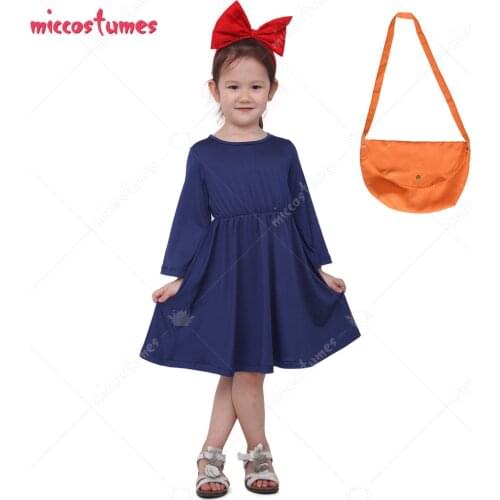 Kikis Delivery Service Costume Baby Halloween Cosplay Costume Witch Dress With Yellow Bag