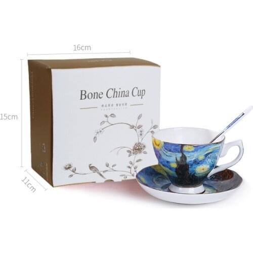 Van Gogh Art Painting Coffee Mugs With gift box The Starry Night, Sunflowers, The Sower, Irises Saint-Remy Coffee tea cups
