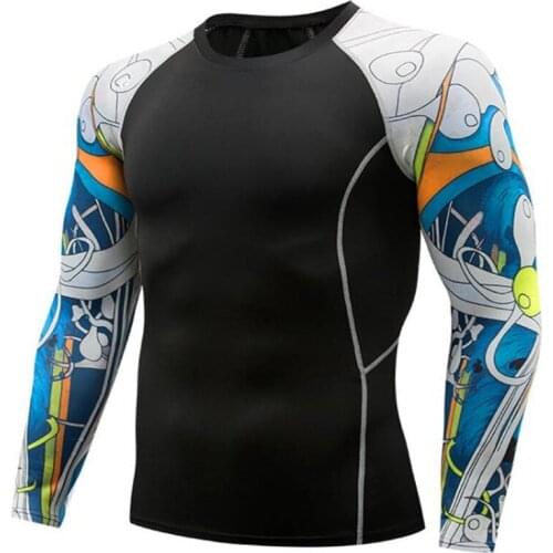 Long Sleeve Compression Shirt Men Quick Dry Gym T Shirt Fitness Sport Shirt Gym Workout Traning Tights For