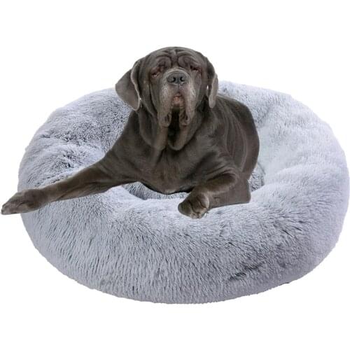 Dog Bed Long Plush Round Large Dog Bed Cat Mats Pet Product Super Soft Dog Kennel Pet Sleeping Bags Wram Cushion Sofa Dog House