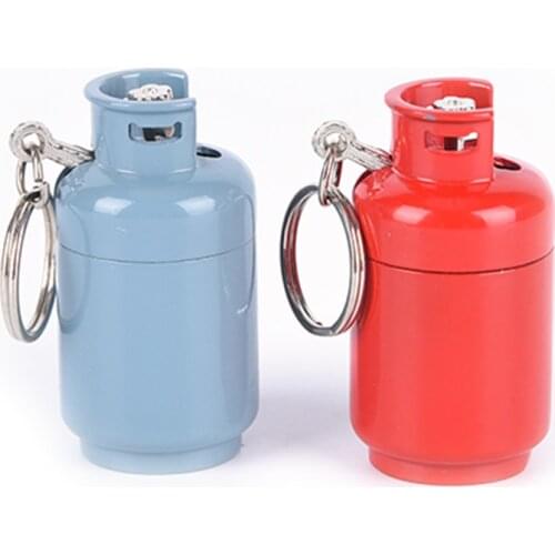 Refillable Butane Cigarette Cigar Flame Lighter Lovely Mini Gas Cylinder Shaped key chain for Man NO GAS Till U fill Gift