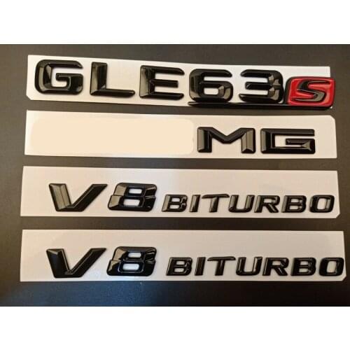 New Gloss Black for "GLE63S AMG V8 BITURBO" Number Emblem Sticker