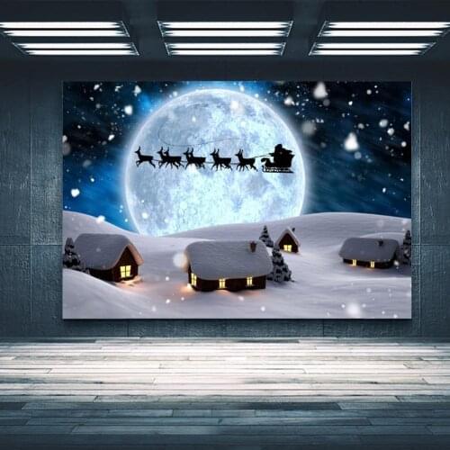 Novelty Christmas No-wrinkle Fabric Backdrop Wear-resistant Lightweight Washable Photo Studio Background Screen Party Decor