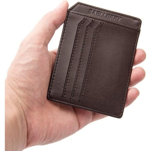 New Slim Men Credit Card Holder Pu Leather 2019 Concise Bag Men Purse Wallet Bank Case Male Wallet carteira masculina