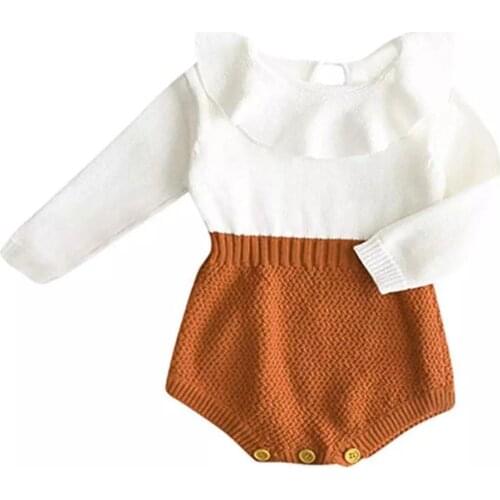 Newborn Baby Girl Clothing Rompers Wool Knitting Tops Long Sleeve Romper Warm Outfits Clothes Baby Girls
