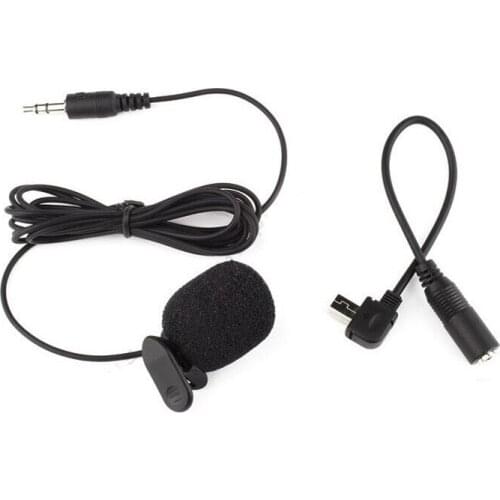 Wholesale 200pcs/lot New 3.5mm Black Mini Clip-on Microphone with Adapter Cable Suitable For Camera GoPro Hero 3/3+ /4