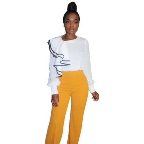 Singer Ruffles Shoulder Stylish tshirt Women Trendy Two Layers Stripped Summer Casual Shirt NEW womens top