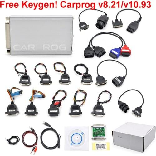 Carprog V10.93 V8.21 Programmer with 21 Full Adapters Car Radios Odometers Dashboards Immobilizers Car Prog ECU Chip Tuning Tool