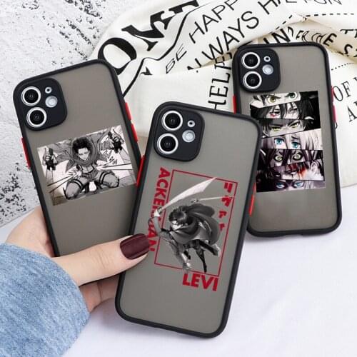 Attack On Titan Shockproof Phone Case For iPhone 11 12 Pro MAX XS XR 7 SE20 X 8 6Plus Japanese Anime Clear Hard Matte Cover Capa