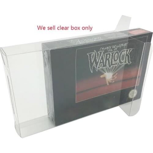 10PCS Clear transparent PET box cover For SNES US version game card storage protection collection box Protective Box