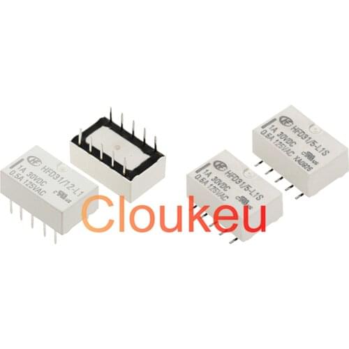 100Pcs Relay HFD31/5 12 24-L1S L1 1A 5V 12V 24V 10pin