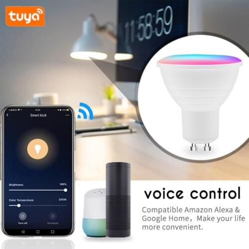 TUYA Spotlight Wifi Smart Light 5W RGB+CW Colorful Dimmable Bulb Support Amazon Alexa Google Home Tmall Genie Smart Home